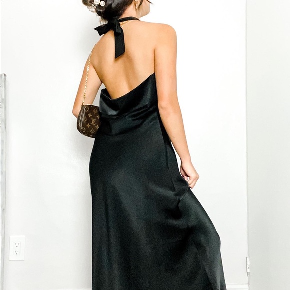BCBGMaxAzria Dresses & Skirts - BCBG Black Halter Maxi Dress